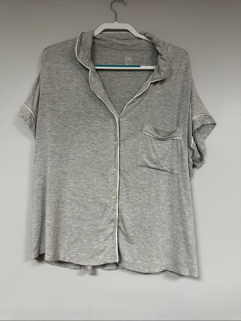 Stars Above Heather Super Soft Gray & White Pajama Set, XXL